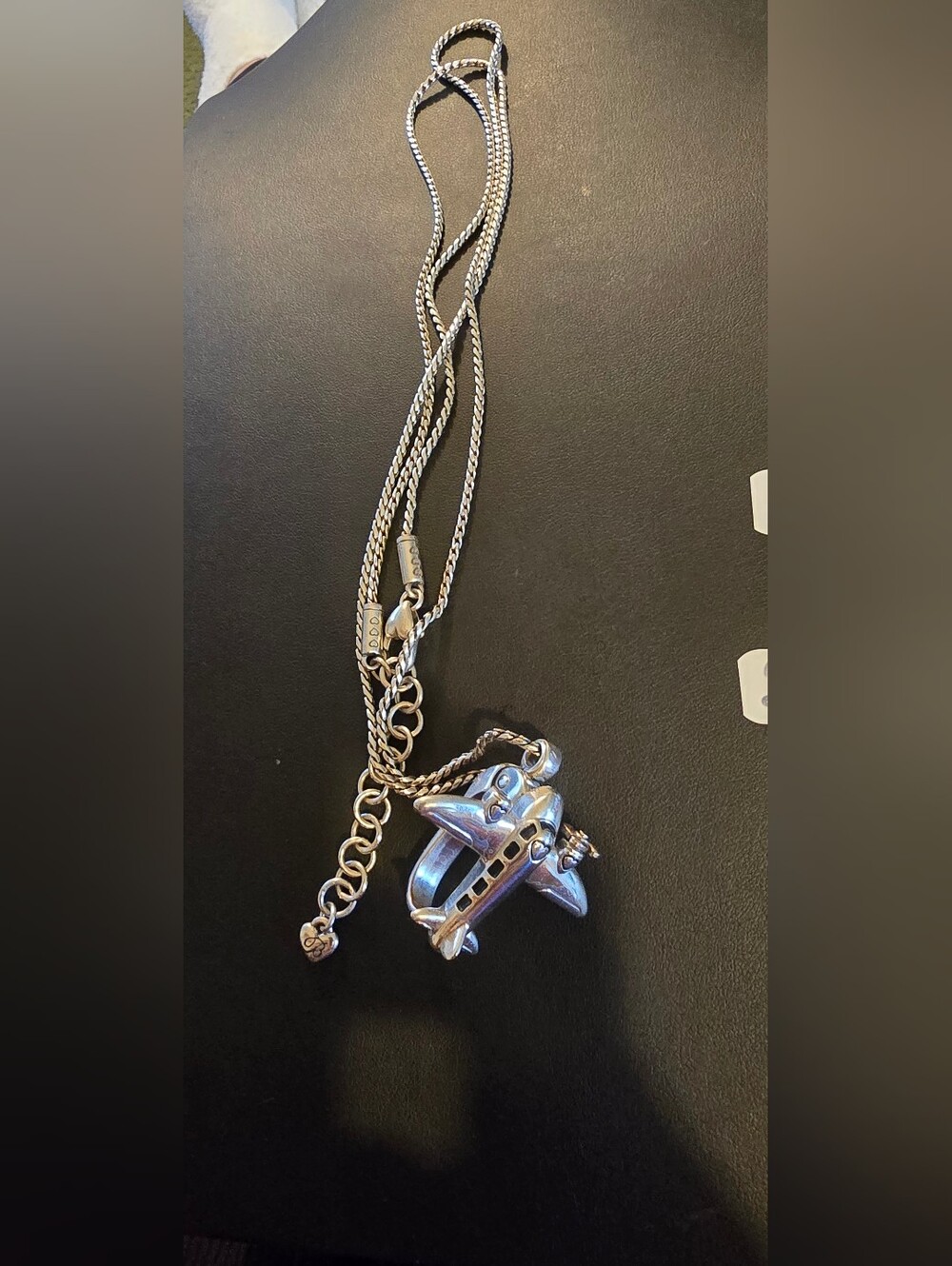 Brighton Polished Silver Airplane Pendant Necklace